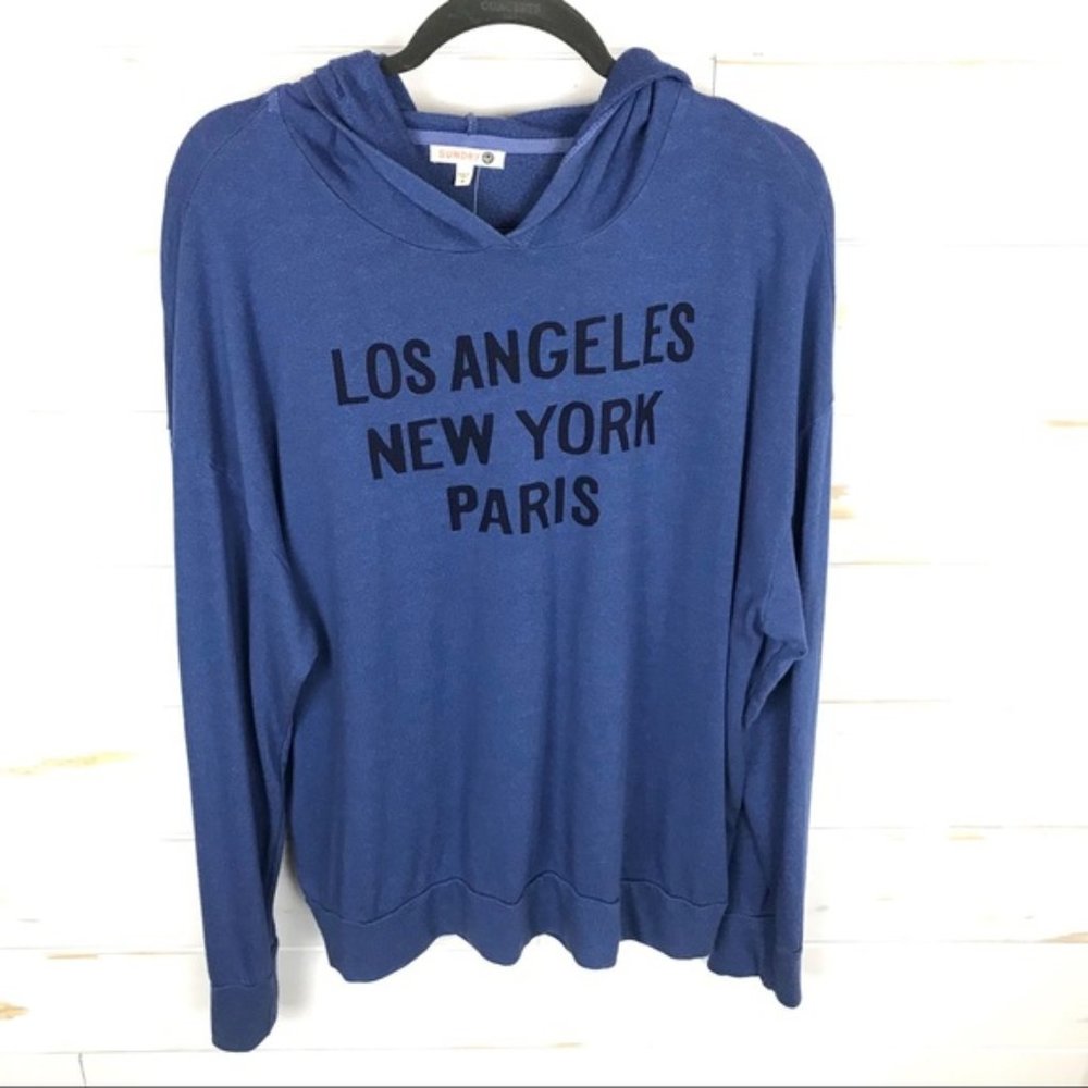 NEW SUNDRY LA NY Paris Hoodie Sweatshirt Sz 2 - Picture 3 of 14